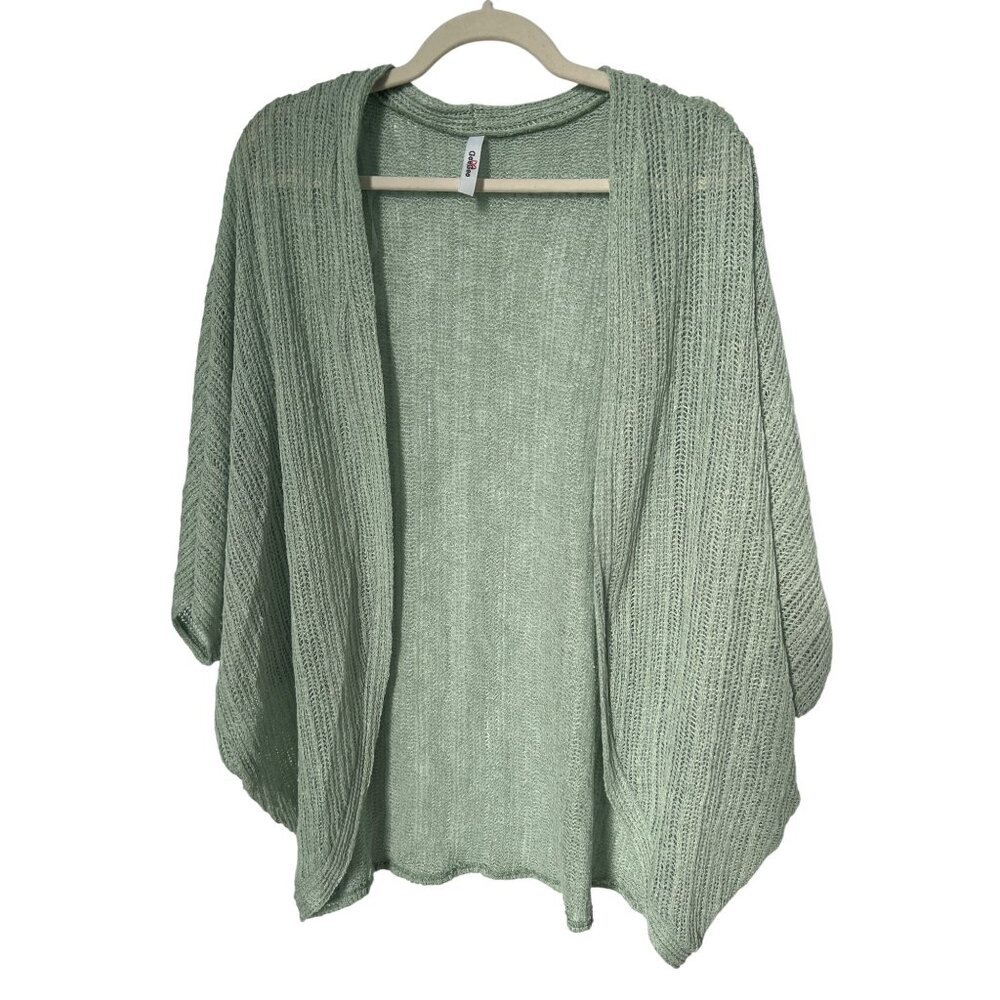 GeeGee Loose Knit Open Front Cardigan Sweater Women M Dolman Sleeve Cozy Capsule